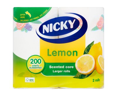 Nicky Kitchen Towels Lemon 200 Sheets 2 Rolls   8004260442169 